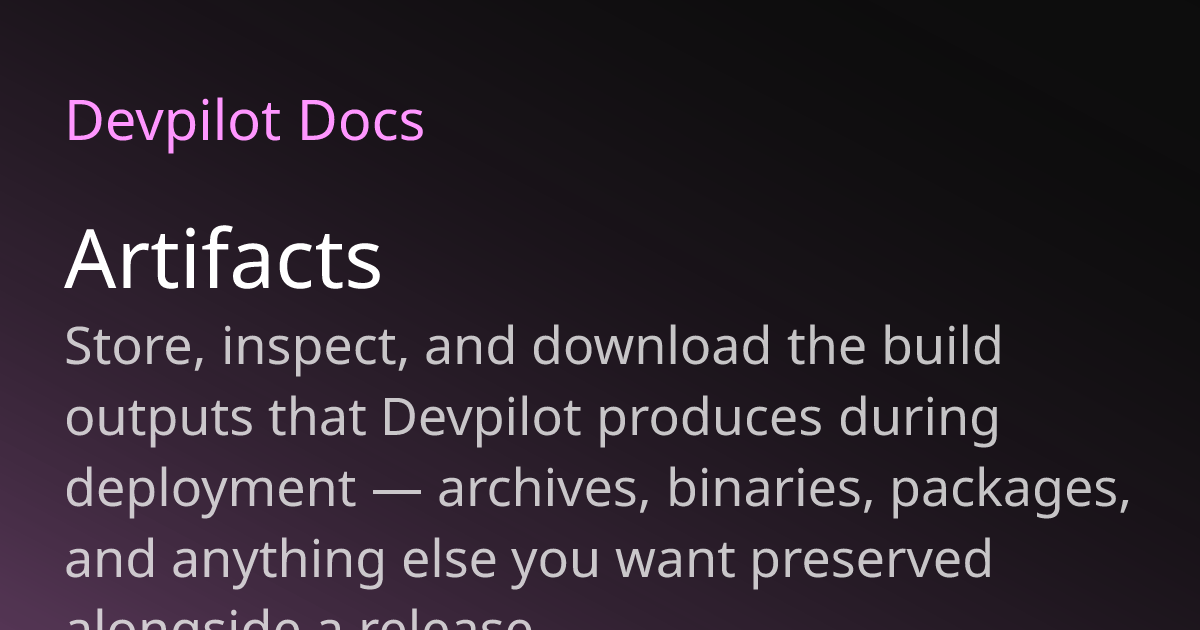 Artifacts | Devpilot Docs