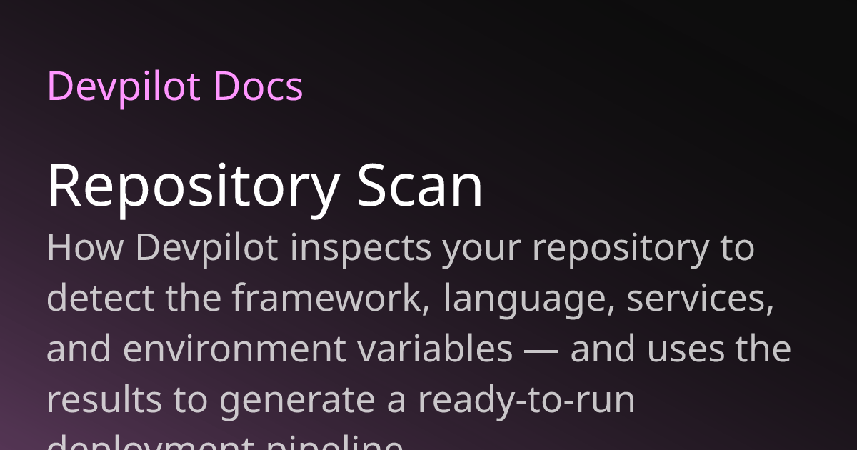 Repository Scan | Devpilot Docs