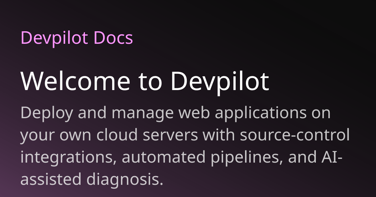 Welcome to Devpilot | Devpilot Docs