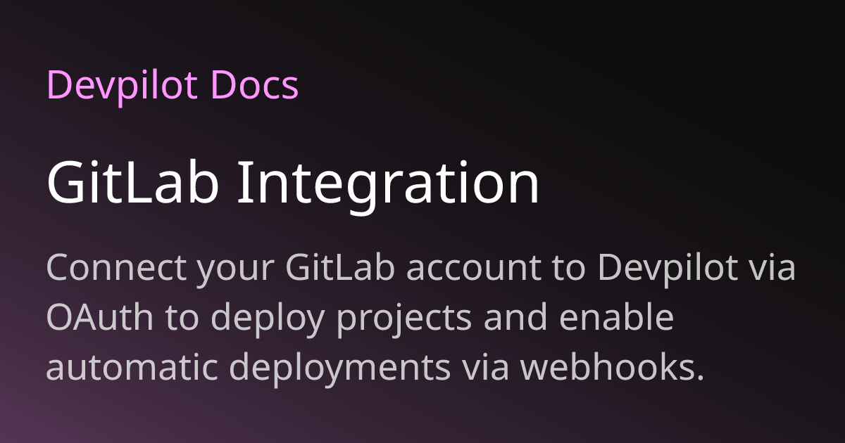 GitLab Integration | Devpilot Docs