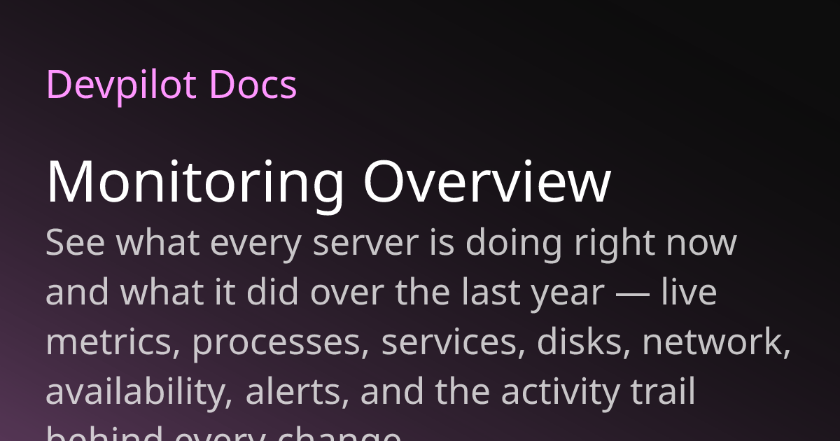 Monitoring Overview | Devpilot Docs