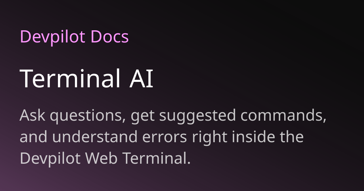Terminal AI | Devpilot Docs