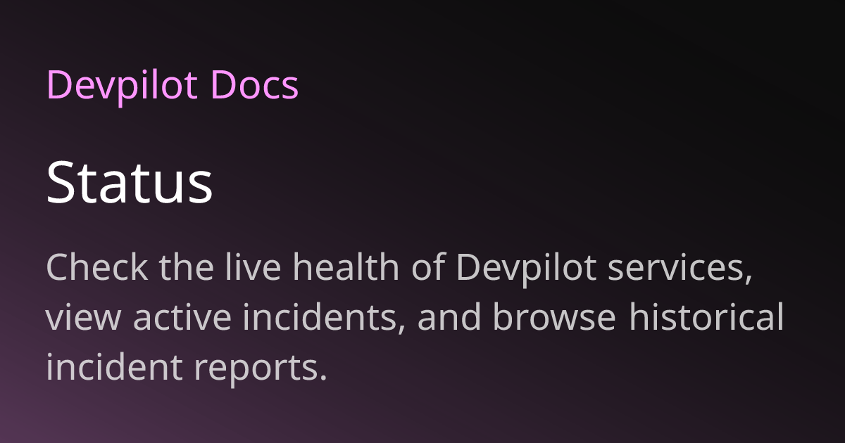 Status | Devpilot Docs